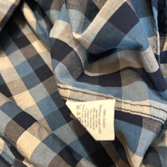 J Crew Factory Button-Down check plaid Blue long sleeve size M - Picture 7 of 10
